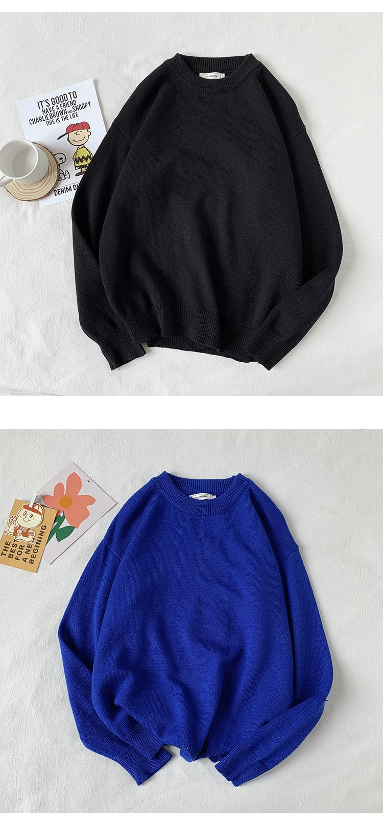 K-style Men and Women Ins Hong Kong Style Handsome Couple Sweater