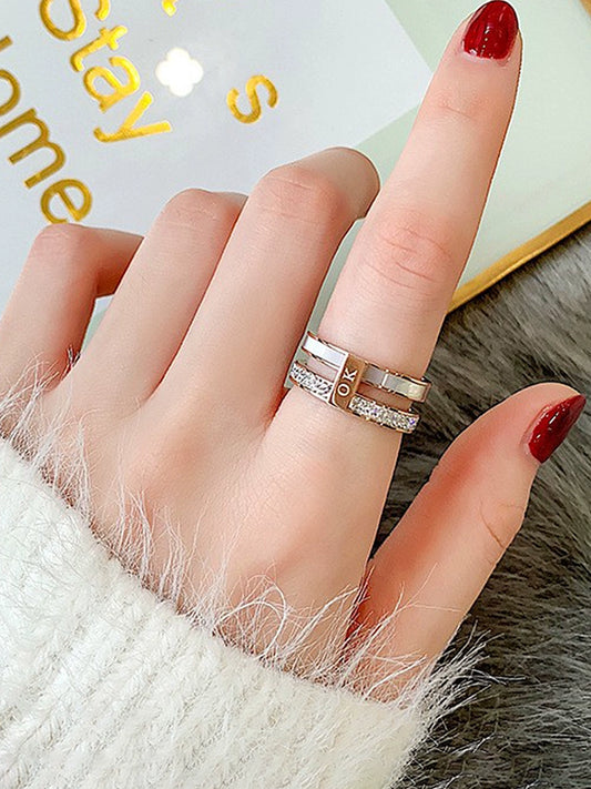 Women's Ins Titanium Steel No Fading Rose Gold Shell Ring