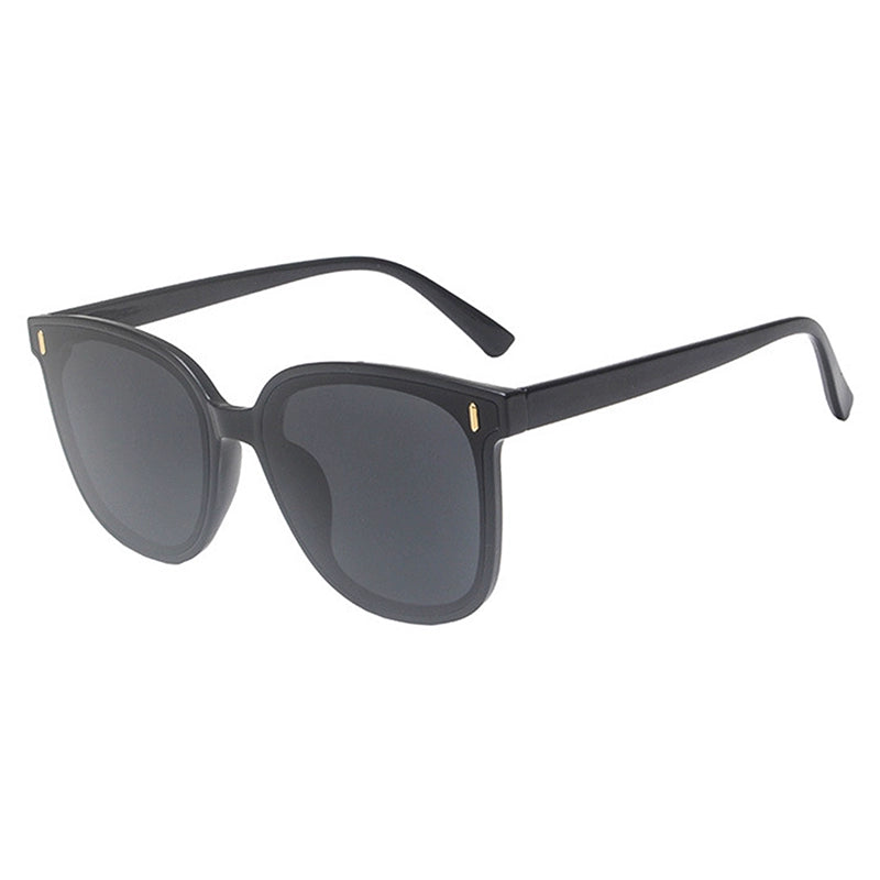 Big Face K-style Stylish Square Sunshade Female Black Glasses