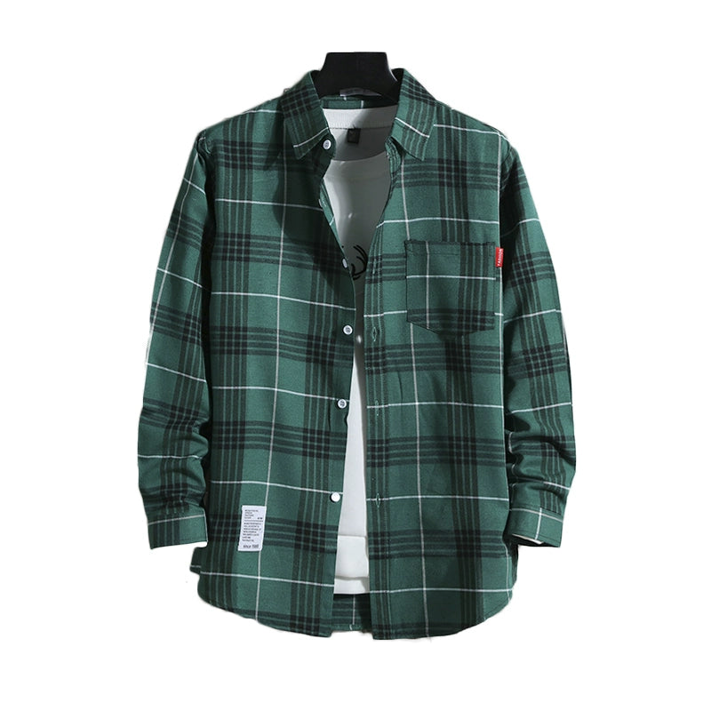 Plaid Trendy Casual Bottoming Shirt