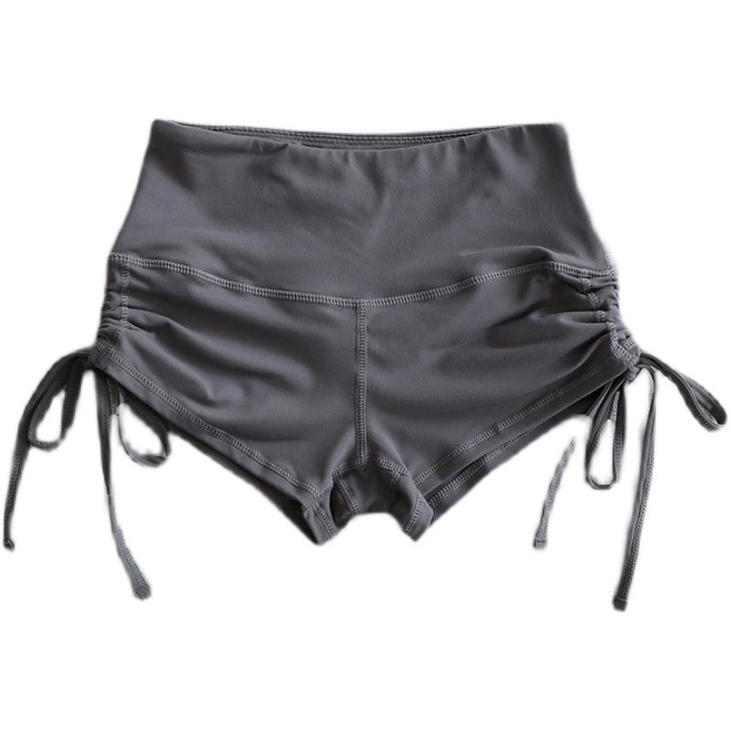 High Waist Drawstring Sexy Rocker Arm Stretch Fitness Shorts