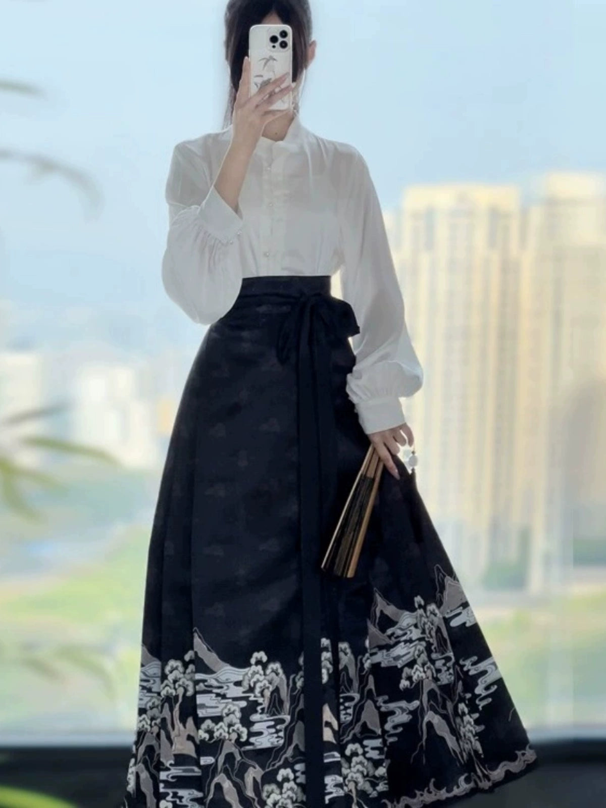 A Beautiful Land Ming Collar Daily Horse-Face Skirt Hanfu