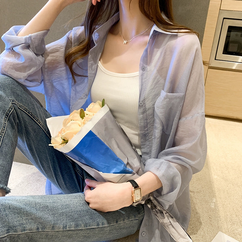 Korean-Style Loose-Fit Long-Sleeve Cardigan