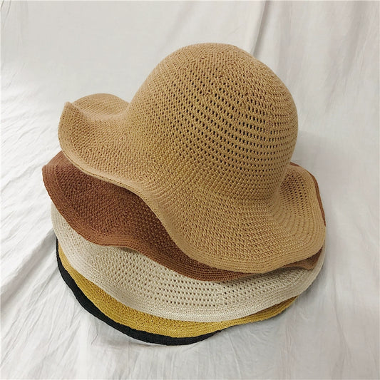 Sun Hat Fresh Women Ruffle Foldable Basin Hat