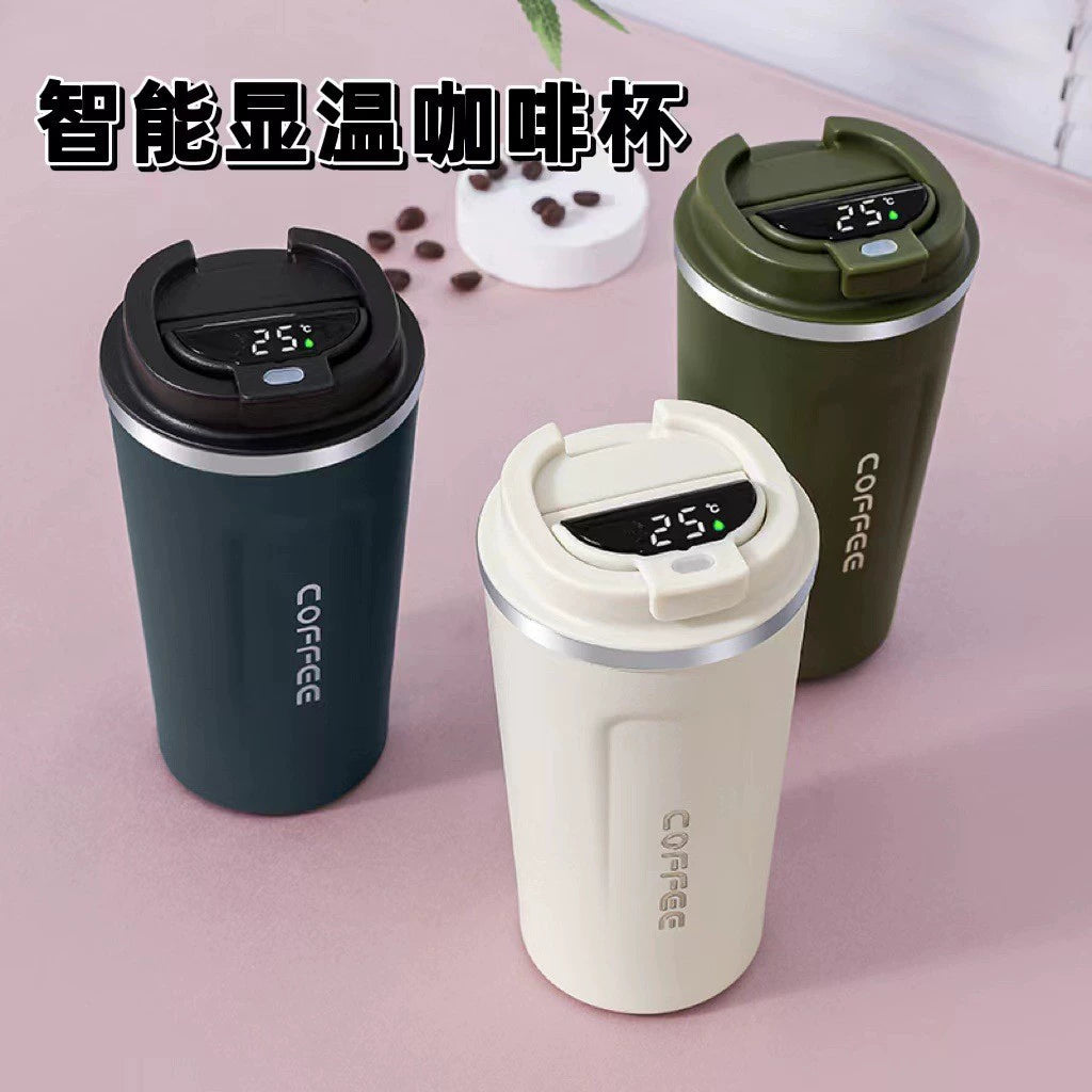 Stainless Steel Coffee Cup Intelligent Temperature Measuring Vacuum Cup Outdoor Car Water Cup Portable Handy Cup