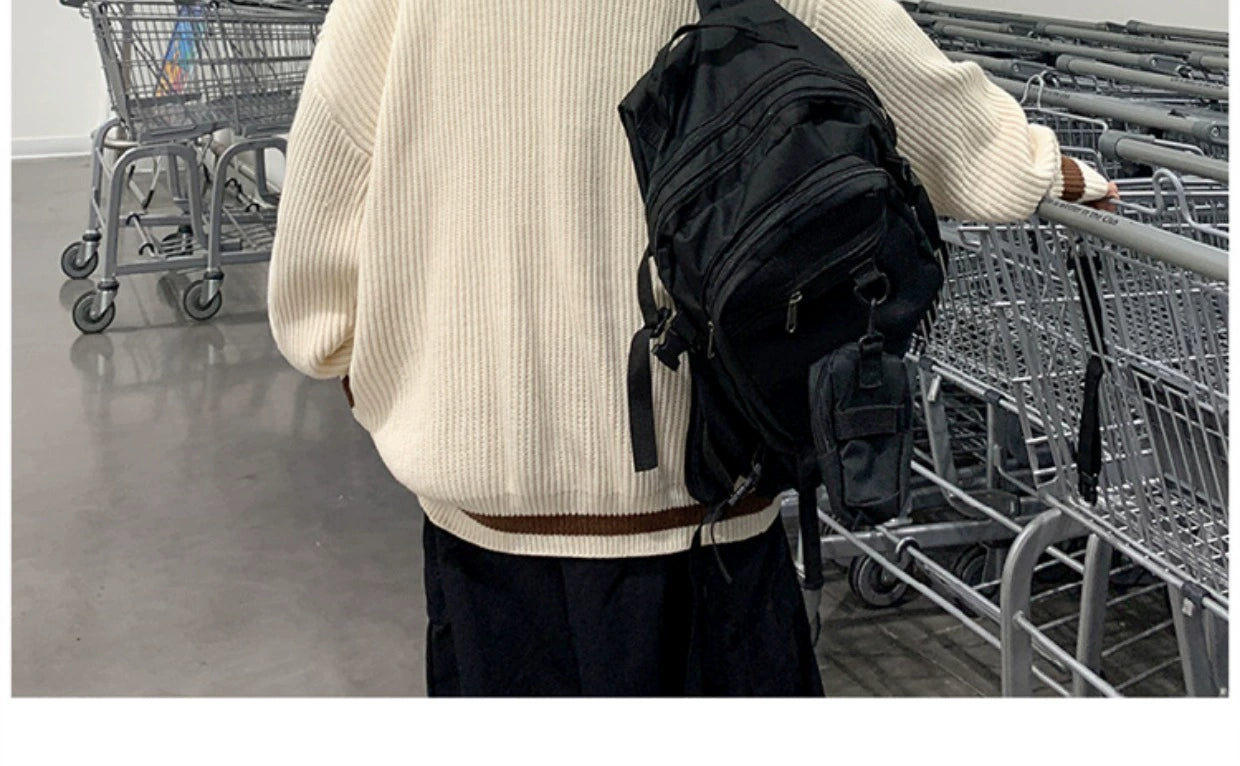 Fashion Brand Color Matching Handsome BF Idle Style Casual Sweater