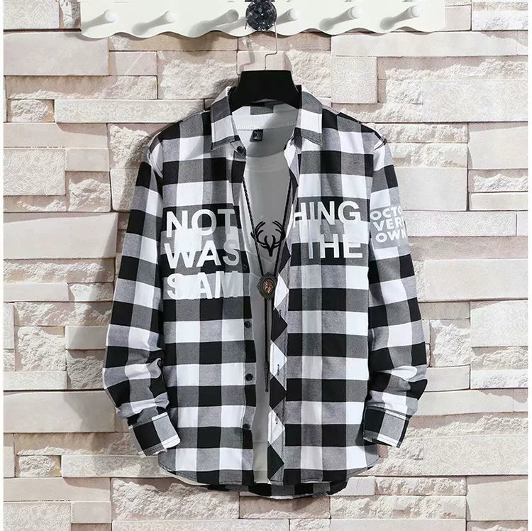 Plaid Trendy Casual Bottoming Shirt