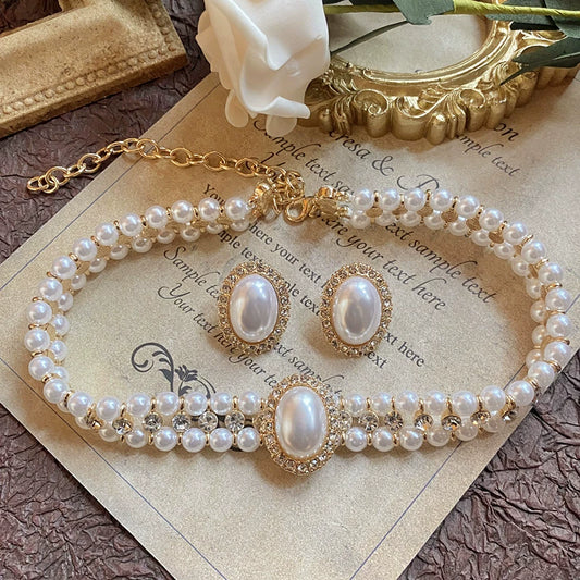 Women's Antique Palace-Style Hepburn Oval Pearl Necklace