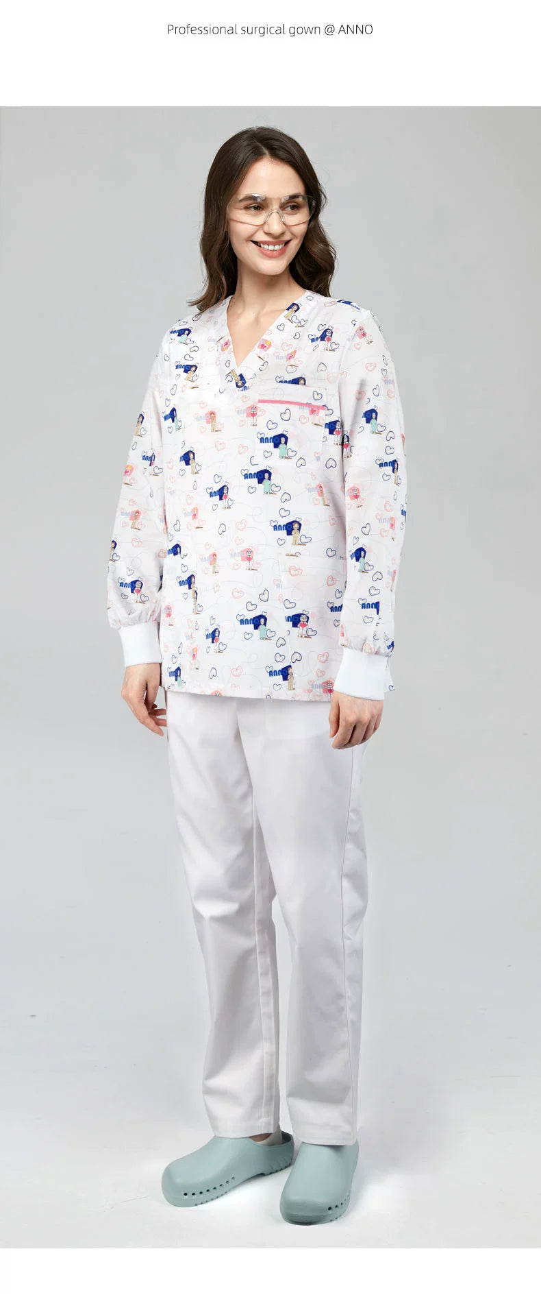 Annuo Printed Nurse Doctor's Pediatric Comfortable Work Clothes