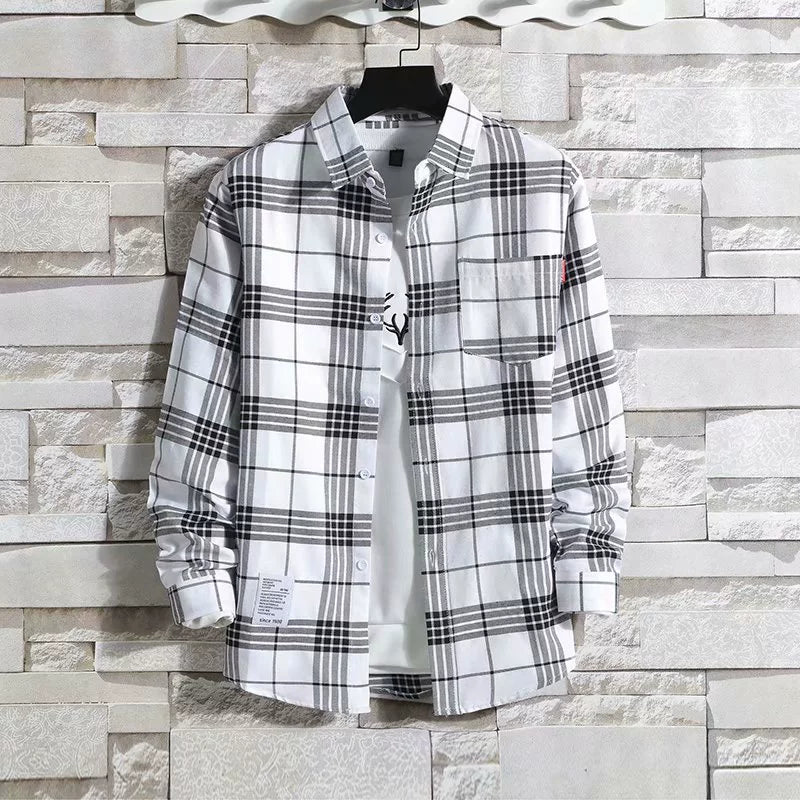 Plaid Trendy Casual Bottoming Shirt