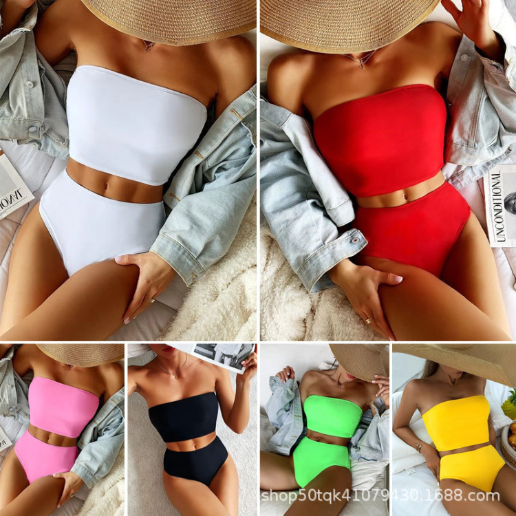 Swimsuit Separates Tube Top Women Bikini Fashion Sexy High Waist Swimsuit Women's Swimsuit Bikini