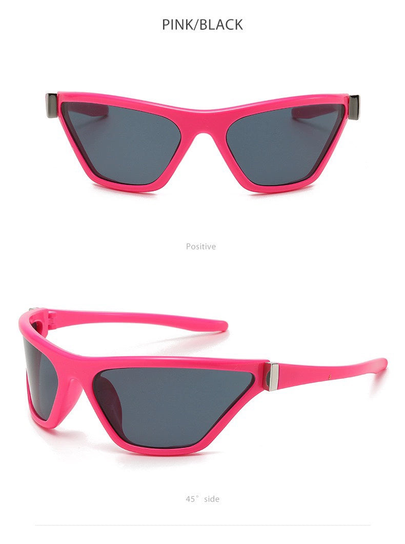 So Trendy Future Y2g Flying Red Reflective Sunglasses Concave Style Street Shot UV-Proof Sports Sunglasses