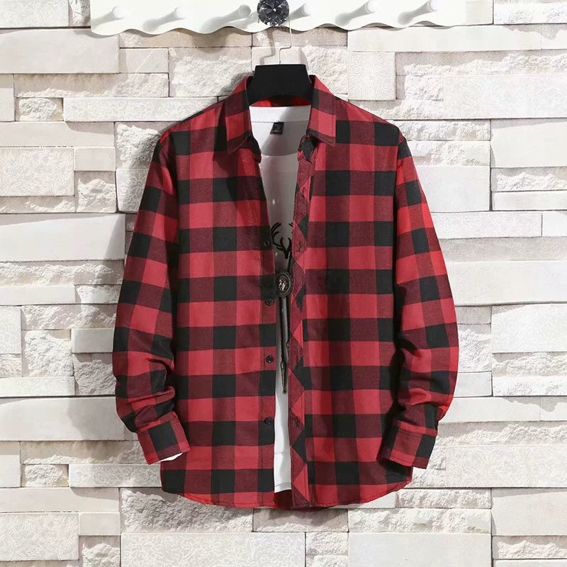 Plaid Trendy Casual Bottoming Shirt