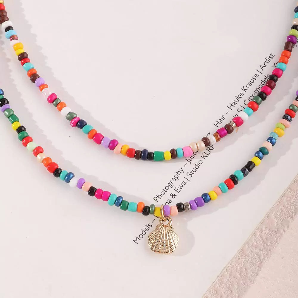 Cross-Border Bohemia Ethnic Style Color Bead Anklet Multi-Layer Hand-Woven Beads Ornament In Stock Ornament