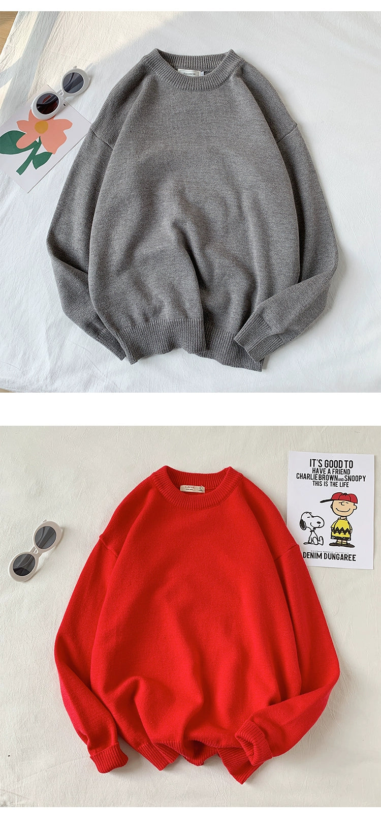 K-style Men and Women Ins Hong Kong Style Handsome Couple Sweater