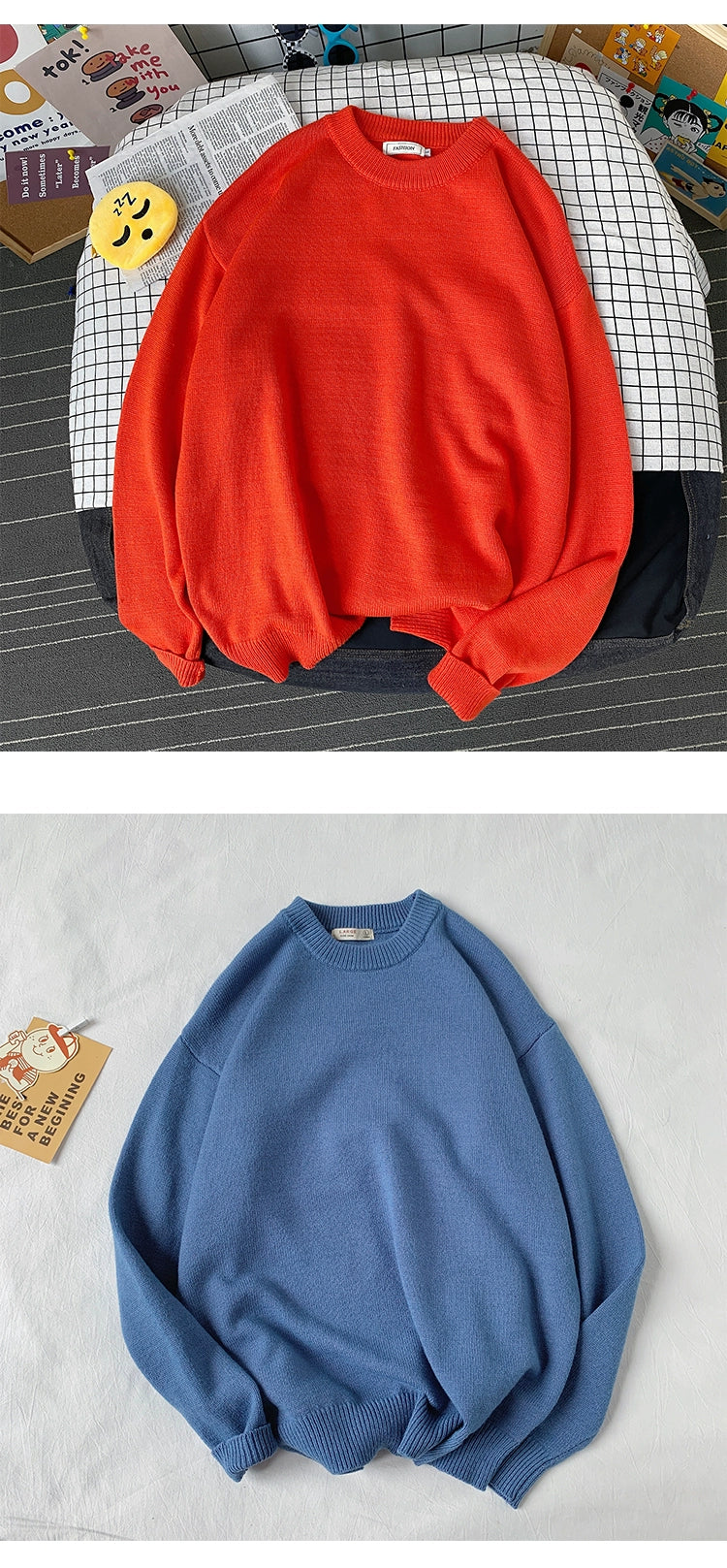 K-style Men and Women Ins Hong Kong Style Handsome Couple Sweater