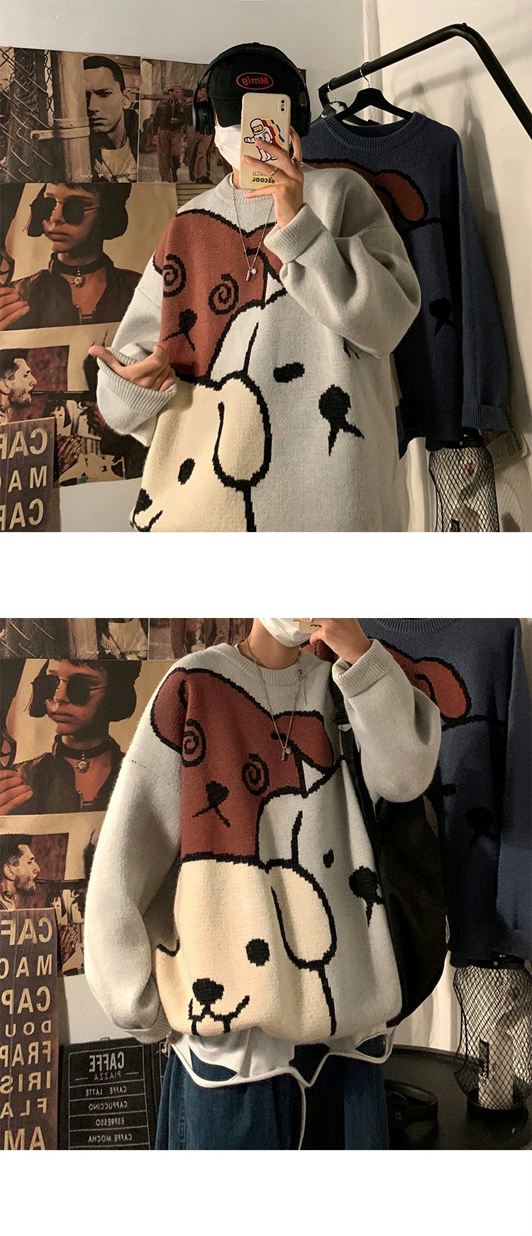 Trendy round Neck Sweater Street Fashion Cartoon