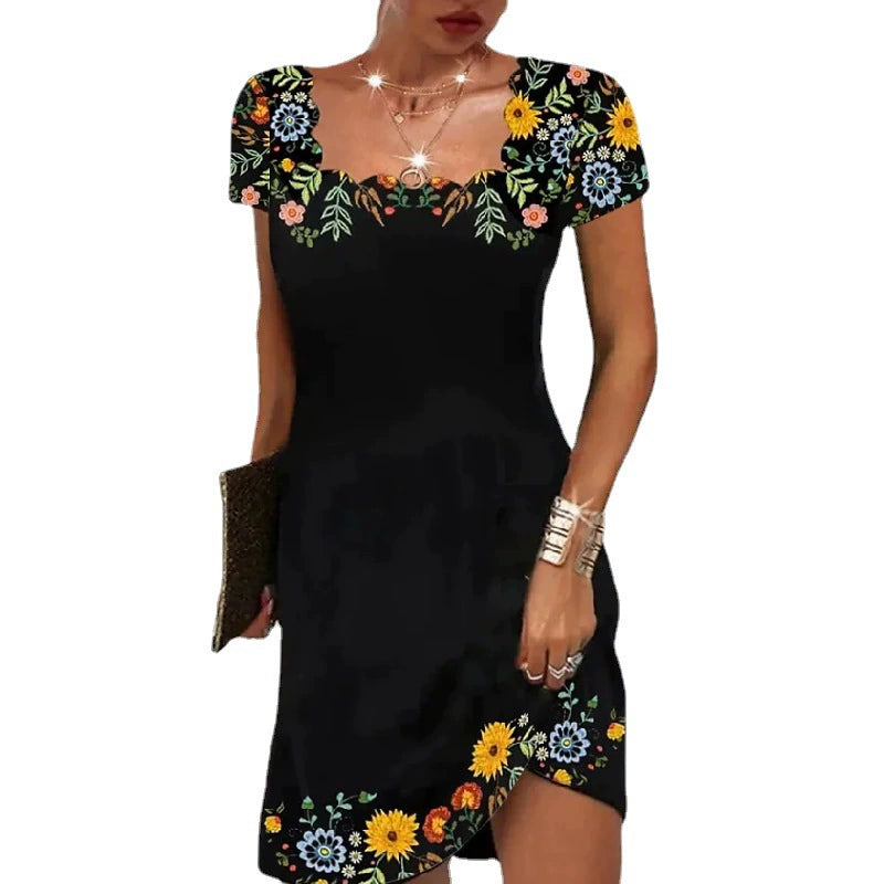 Fashion Women's Fashion Print Short Sleeve Dress