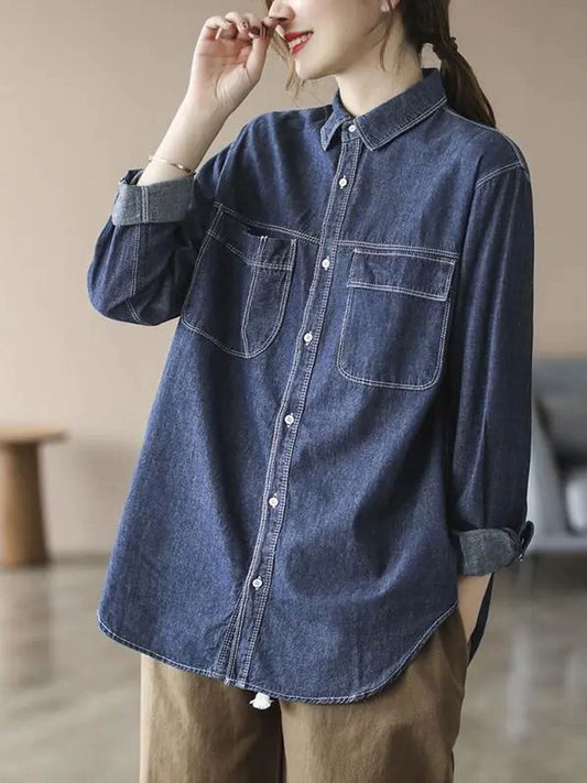 Retro Shirt Spring/Summer Loose Denim Jacket Artsy