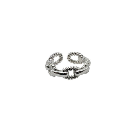 Accessible Luxury Sterling Silver Fancy Ins Little Finger Ring Women's Chain