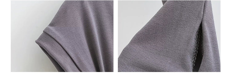 Sexy Small Turtleneck Stretch Ruched Oversleeve Bottoming T-shirt