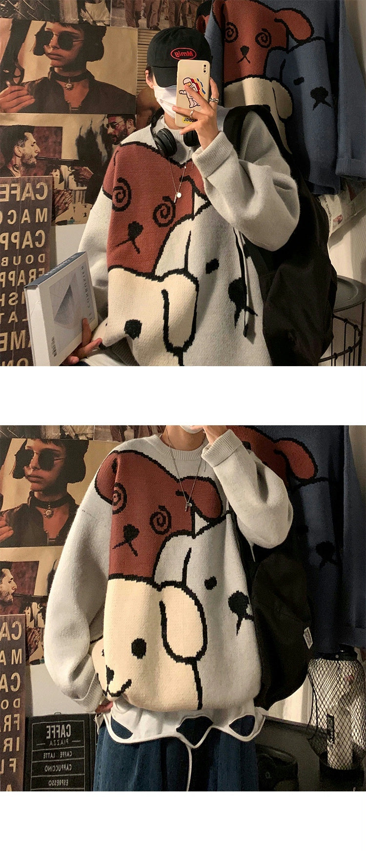 Trendy round Neck Sweater Street Fashion Cartoon