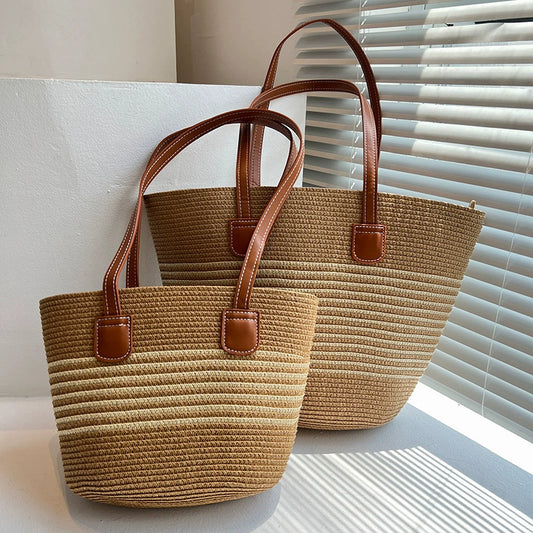 Women's Bag Vacation Style Seaside Summer Straw Woven Bag