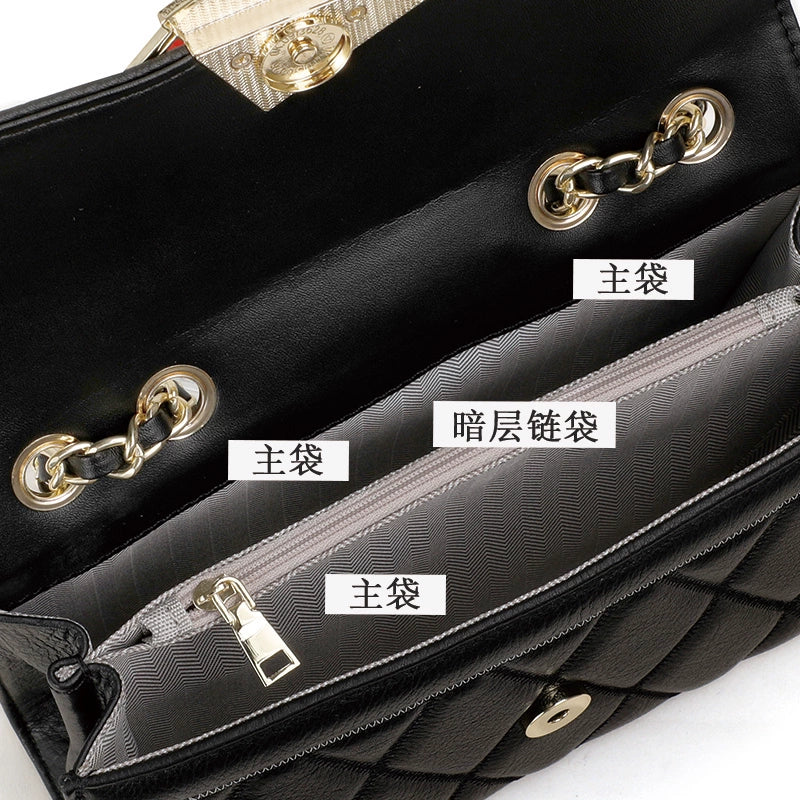 Luxury Ya Genuine Leather Women Bag 2024 New Arrival Affordable Luxury Fashion Easiest for Match First Layer Cowhide Quilted Chain Bag Female Messenger Bag