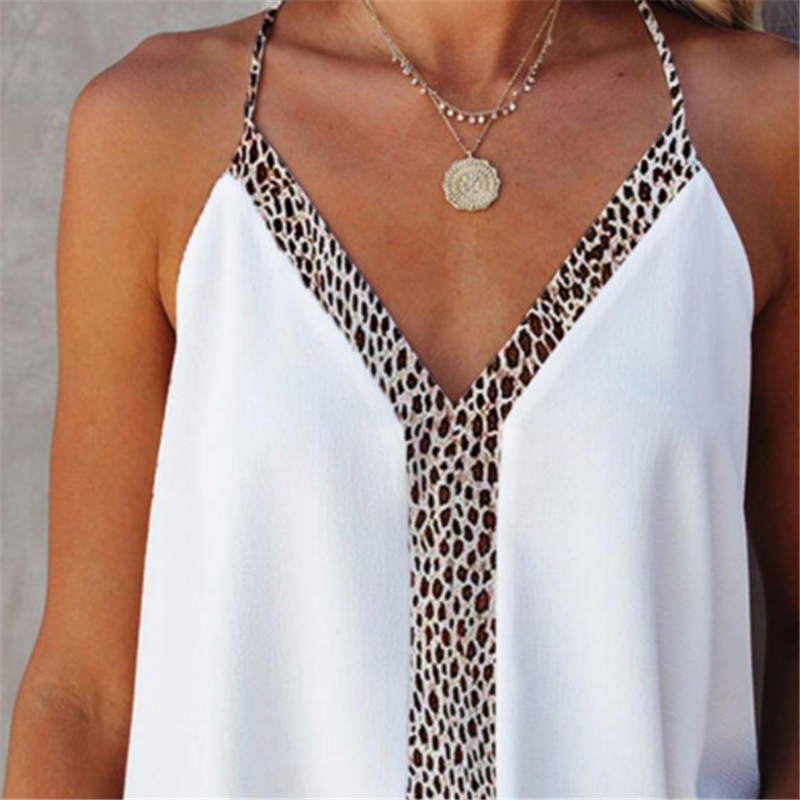 V-neck Leopard Print Sling Top