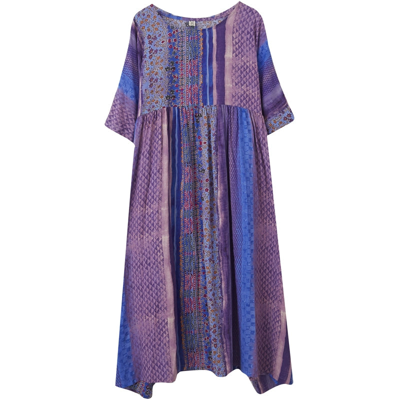 Artsy Cotton and Linen Dress Loose Oversize Women's Clothing