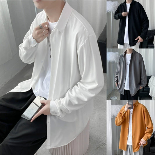 Trendy All-Match Japanese Style Top Hong Kong Style Long Sleeve Shirt