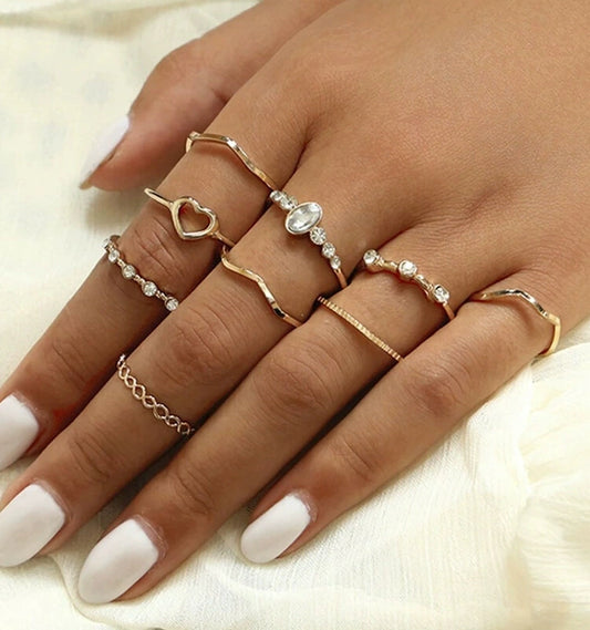 Love Women's Knuckle 9-Piece Ring Set