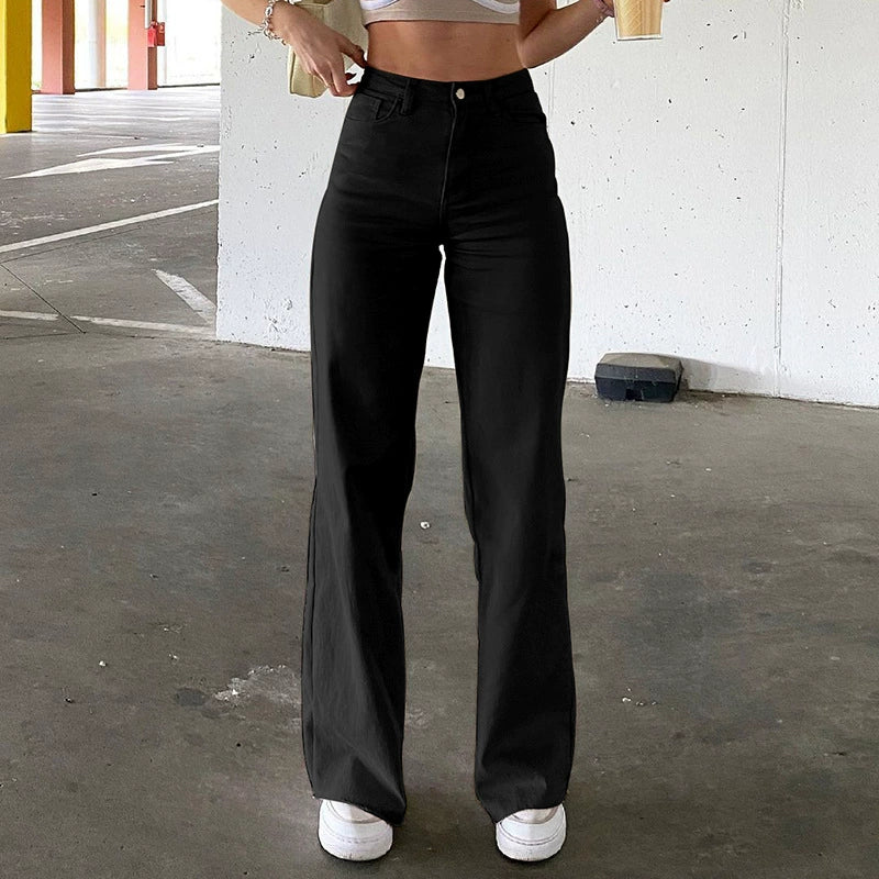 High Waist Casual Straight Pants Jeans High Waist Casual Straight Pants Jeans