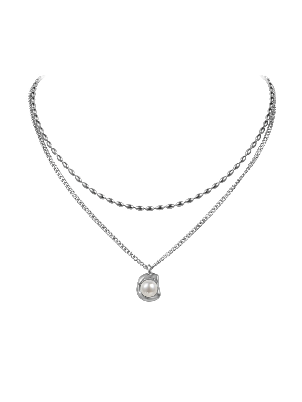 Vins American Millennium Women's Sterling Silver Pearl Necklace