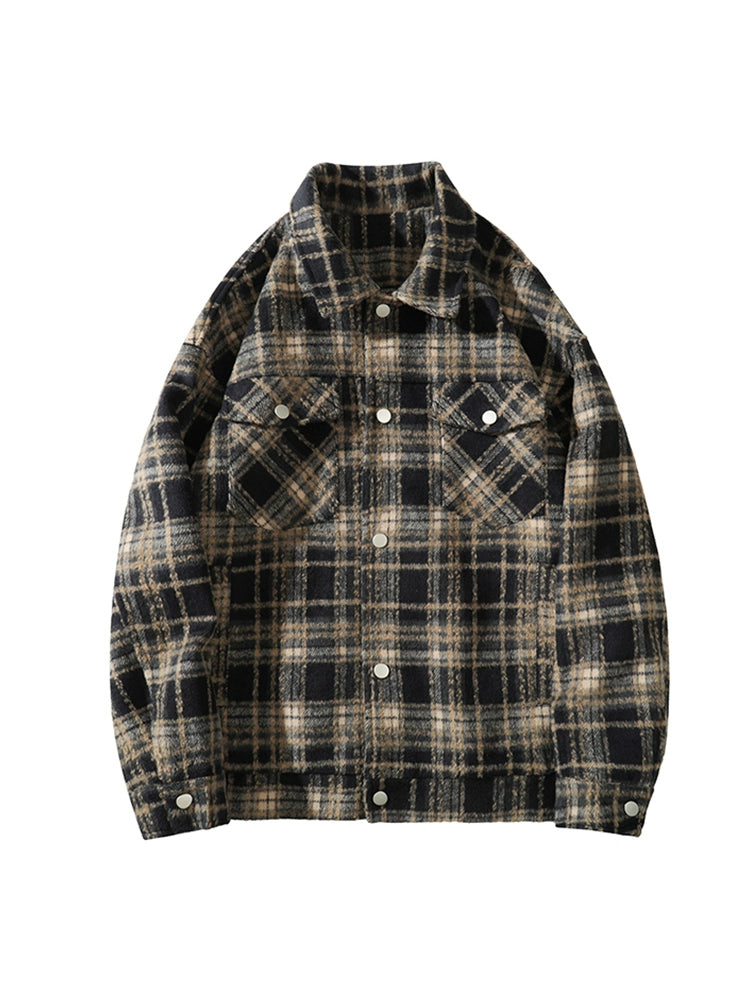 Wukong Is Available Plaid Lapel Autumn Loose Shirt