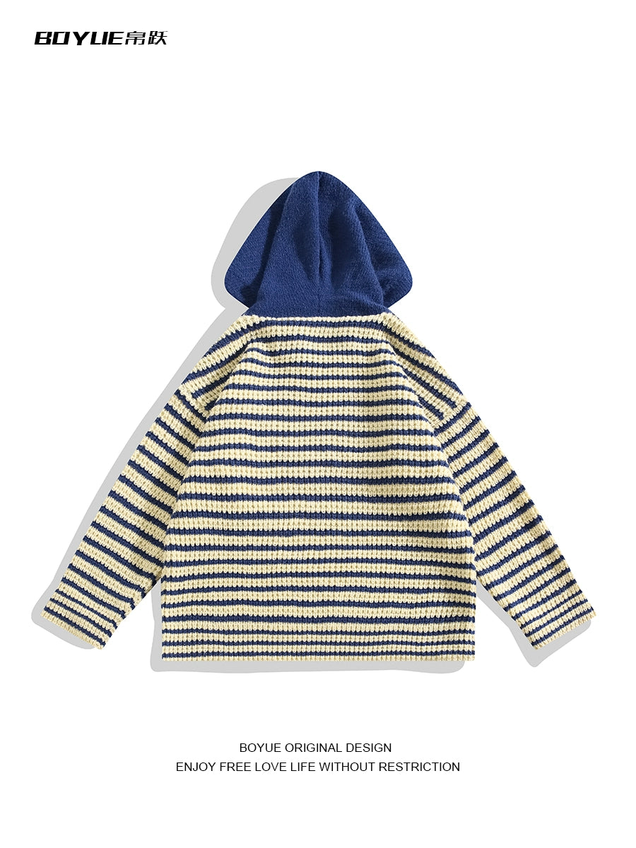 Patchwork Boyue Jump Autumn and Winter Pullover Hooded Sweater