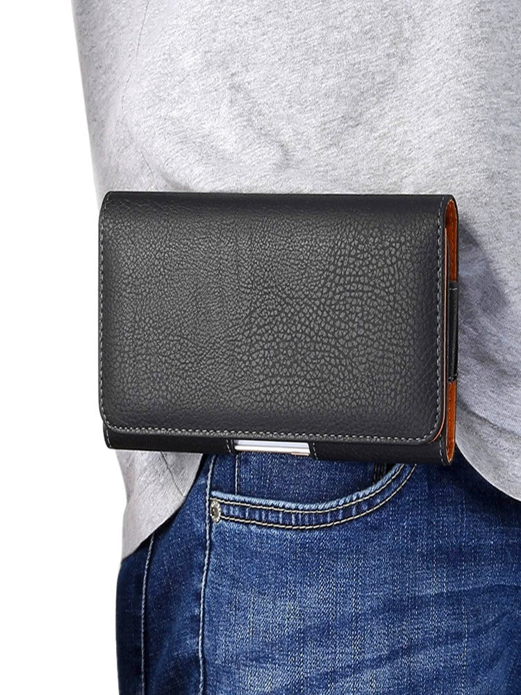 Elderly Belt Cell Phone Case for Iphone12 Waist Hanging Wear Belt IPhoneX Leather Case Xsmax Belt Bag Horizontal