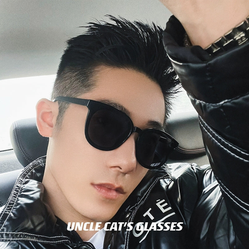 Korean Style GM Black Frame Polarized Driving Sunglasses UV-Proof Little Red Book Emerald Face Slimming Artifact Trendy Sunglasses