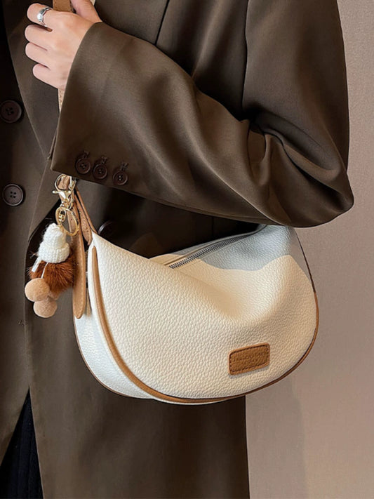 Women's Crescent-Shaped Soft Leather Bag Casual Dumpling Bag