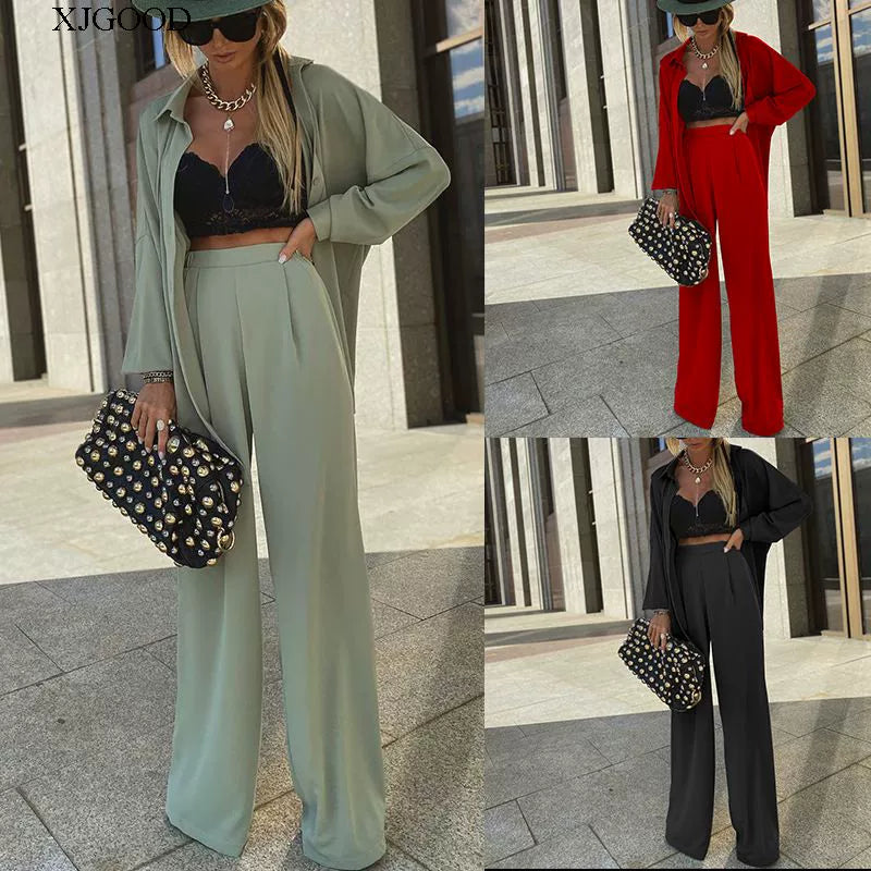 Sun Protection Shirt Wide Leg Pants Two Piece Set Wide Leg Two-piece Set