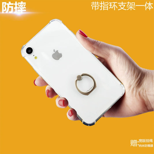 Transparent Sliding Window Phone Case Suitable for Apple Iphone6sp Ring Bracket Integrated 7/8/12/11/13pro