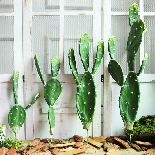 Artificial Cactus Fake Green Plant Decorative Flower Arrangement Landscape Soft Decoration Tropical Desert Plant Flower Pot Accessories Design Ornaments