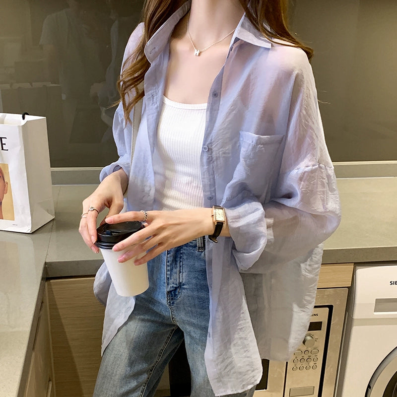 Korean-Style Loose-Fit Long-Sleeve Cardigan