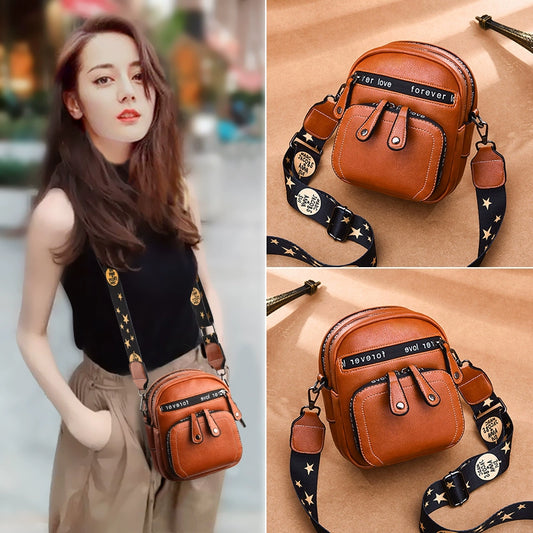 Stylish Wide Strap Fashion Soft Leather Fancy Crossbody Bag