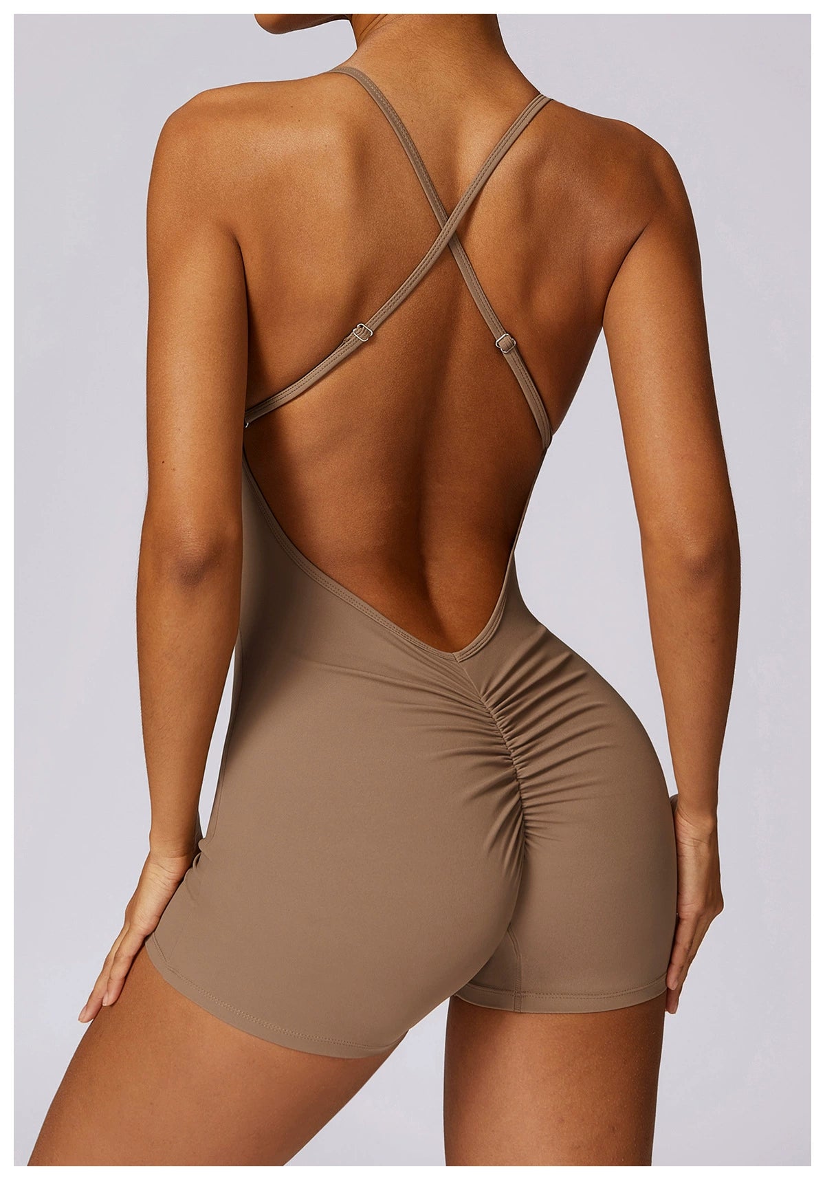 Quick-Drying Nude Feel Hip Lifting Women's Summer Running Sling One-Piece