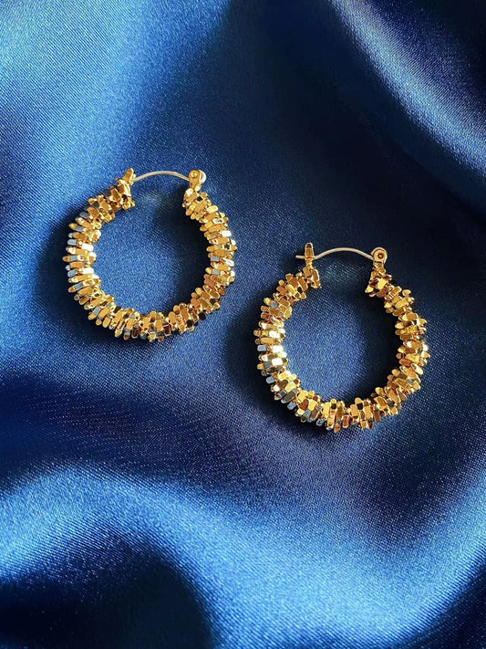 Accessible Luxury Fashion Exaggerated Broken Gold Hoop Elegant Earrings