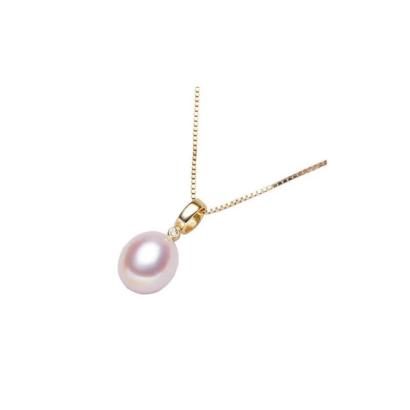 Classic Simple 925 Silver Necklace Freshwater Pearl