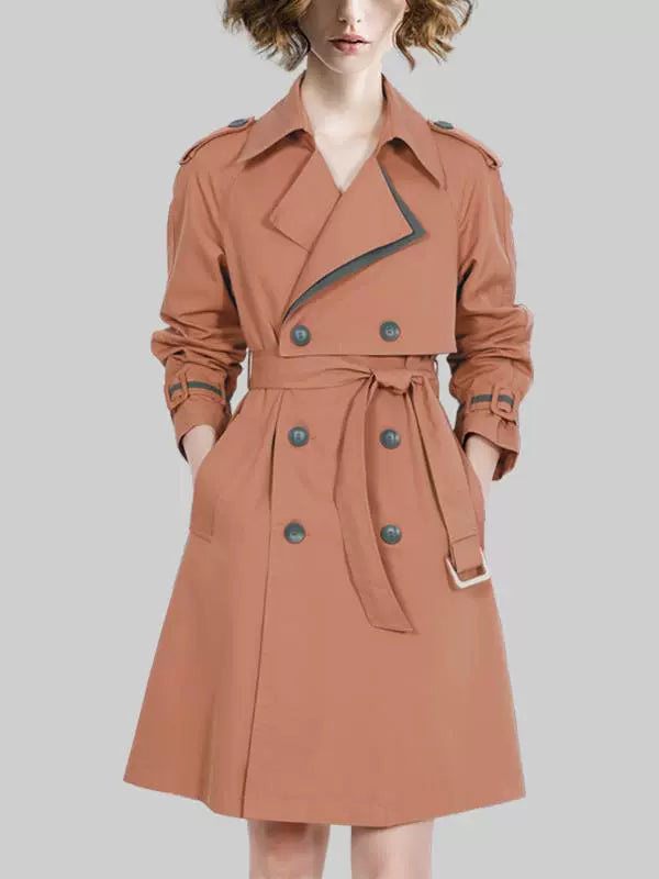 Coat for Women Slim Looking Anti-Aging Elegant Long Sleeve Trench Coat