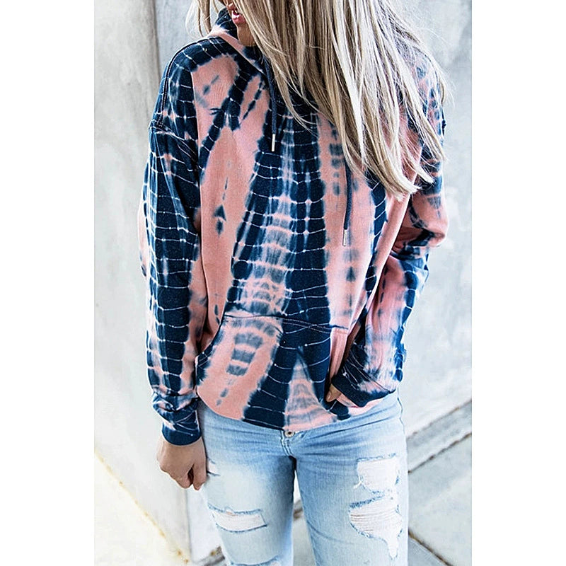 Autumn and Winter Tie Dyed Hoodie WOMEN'S Long Sleeve Large