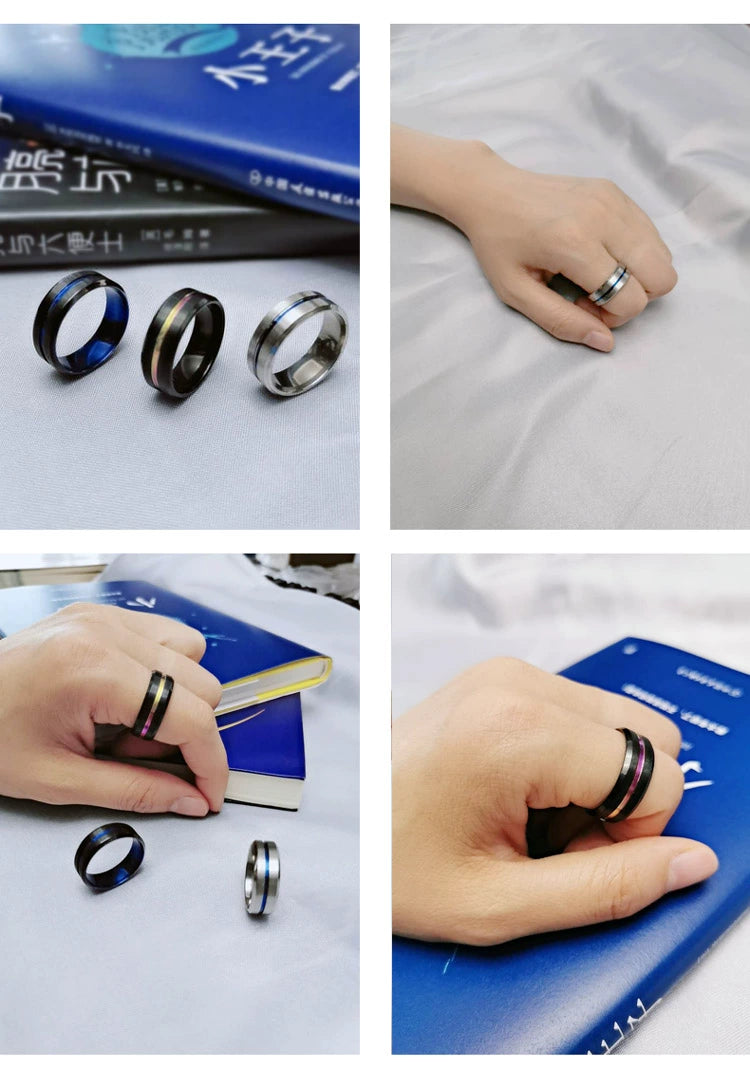 Trendy Brand Single Ring Men's Personality Hipster Titanium Steel Ring Ring Japanese and Korean Style Student Simple Men Little Finger Ring Women